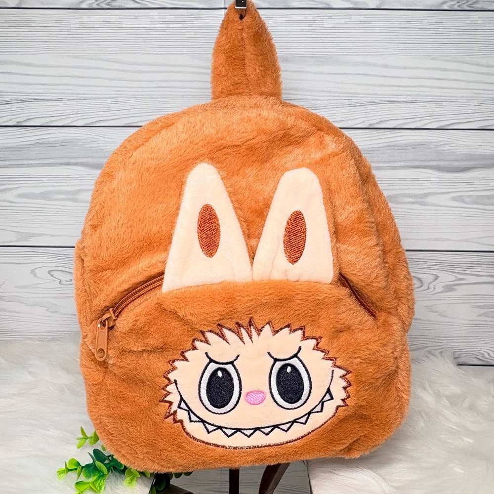 Tan Labubu Plush Backpack